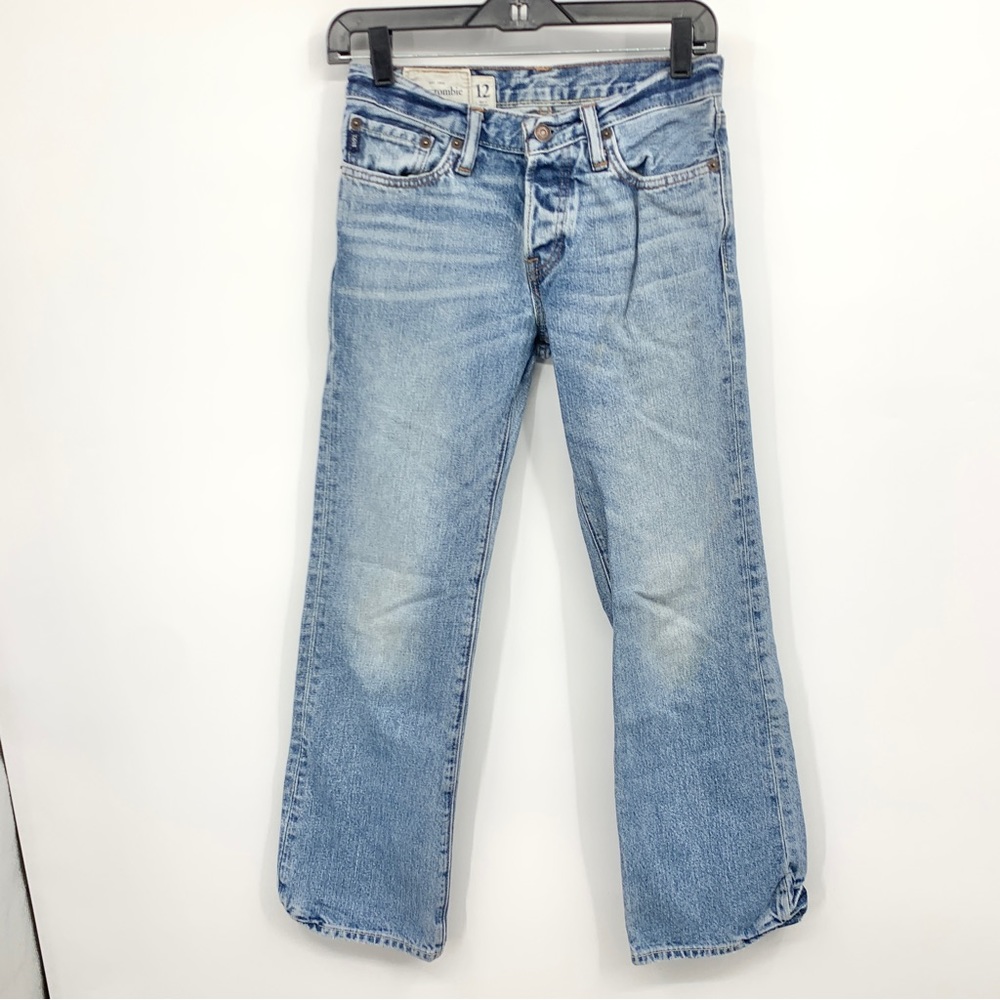 Abercrombie & Fitch Girl Size 12 Jeans Light Wash Cotton Denim Pants Baxter Boot